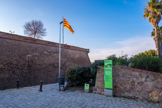 Montjuic castle in Barcelona, Catalonia, Spain.