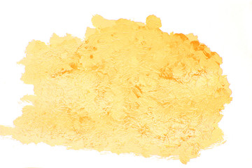 Gold yellow acrylic blob. Isolatet yellow spot