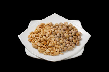 food on black background