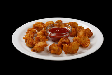 food on black background