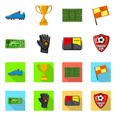 Isolated object of soccer and gear logo. Set of soccer and tournament vector icon for stock.