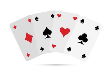 Casino playing cards isolated on white background. Vector illustration