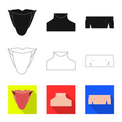 Isolated object of human and part sign. Collection of human and woman stock vector illustration.