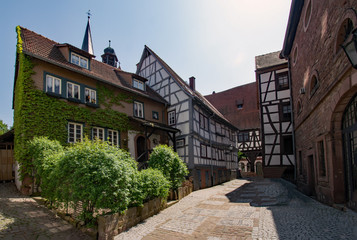 Fototapeta na wymiar In der Altstadt von Michelstadt im Odenwald, Hessen, Deutschland 