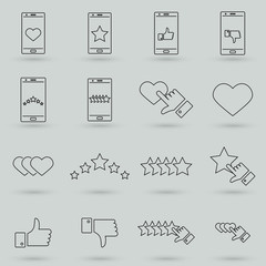 Simple Set of Feedback Related Vector Line Icons. Linear Pictogram
