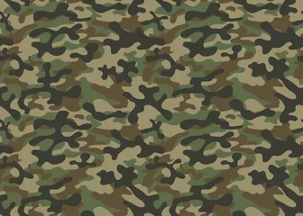 Foto op Canvas textuur militaire camouflage herhaalt naadloos legergroen jacht © dzmitry