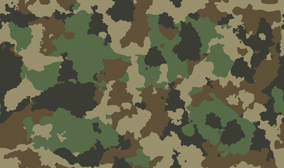Print Seamless camouflage pattern. Khaki texture, vector illustration military repeats army green hunting - 232836885