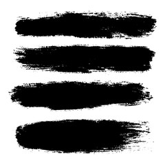 Vector set of hand drawn brush strokes, stains for backdrops. Monochrome design elements set. One color monochrome artistic hand drawn backgrounds.