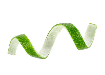 Lime twist isolated on a white background