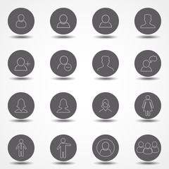 Simple set of user related outline icons. Elements for mobile concept and web apps. Thin line vector icons for website design and development, app development. Flat vector illustration
