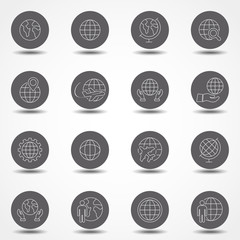 Simple set of globe related outline icons. Elements for mobile concept and web apps. Thin line vector icons for website design and development, app development. Flat line vector illustration