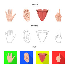 Vector illustration of human and part logo. Collection of human and woman stock symbol for web.