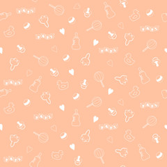 Pattern with newborns accessories