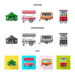 Isolated object of market and exterior sign. Set of market and food vector icon for stock.