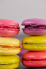 macaroons on a dark table