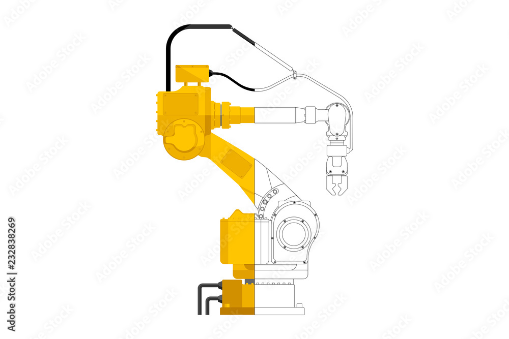 Aufkleber application for the development of robots. vector illustration