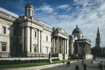 View to the Houses of Parliament with Westminster Abbey in the background in London, UK
