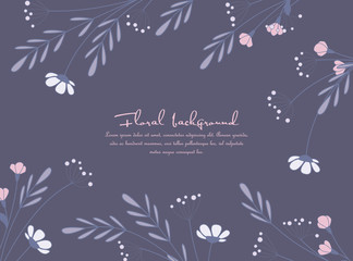 Vector illustration colorful background from silhouettes of flowers. Floral background with space for text