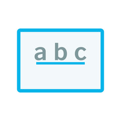board with alphabet or abc icon, learning concept. vector illustration.