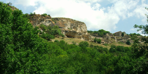 Fototapeta na wymiar View of the cave city of Chufut Kale. Crimea.