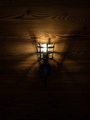 Fototapeta na wymiar Lamp in the darkness