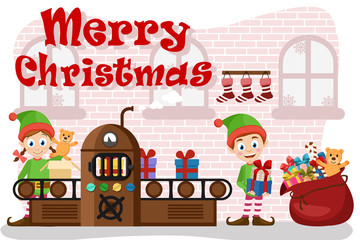 Plant for the production of Christmas gifts and Santa's assistants.