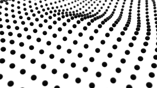 Black points on white background animated texture 3d clip