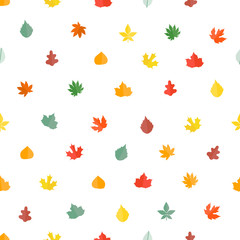 Autumn leaves seamless pattern. Stylish vector background
