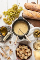 Cheese fondue, french gastronomy