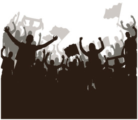 winning crowded people