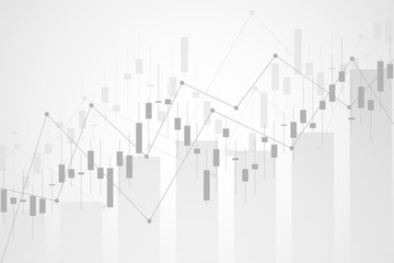 Business candle stick graph chart of stock market investment trading. Trend of graph. Vector illustration