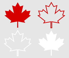 Set of Canada leaf. Red maple leaf - obrazy, fototapety, plakaty