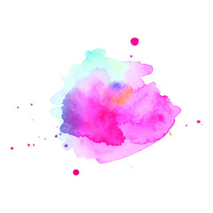 Abstract art hand paint isolated Watercolor stain on white background. Watercolor banner