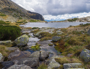 Pleso nad Skokom, beautiful mountain lake in Mlynicka Dolina Valley with wild river stream, High Tatras mountain, Vysoke Tatry, Slovakia © Kristyna