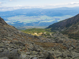 View on Furkotska dolina with Vysne Furkotske pleso mountain lake in high Tatras mountains, Vysoke Tatry Slovakia © Kristyna