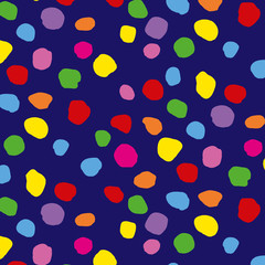 seamless pattern with colorful spots on blue