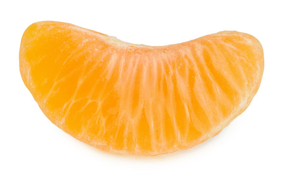 Tangerine slice isolated on white background