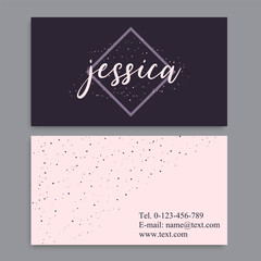 business card template set with colorful flowers