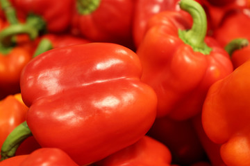 Sweet pepper close-up. Red bell pepper, paprika background
