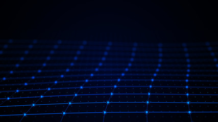 Abstract technology background. Network connection structure. Artificial intelligence. Science background. Big data digital background. 3d rendering.