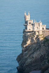 Amazing castle Swallow's Nest on a rock at Black Sea, Crimea, Russia.