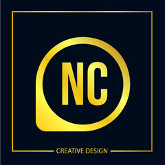 Initial Letter NC Logo Template Design
