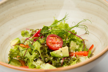 fresh vegetable salad with sesame