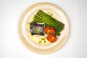 sea fish with asparagus