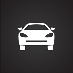 Car on black background icon