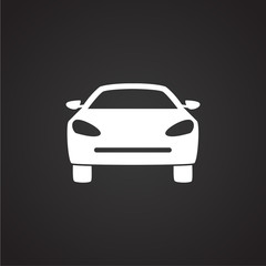 Car on black background icon
