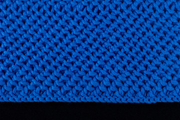 texture knitting closeup threads background blue