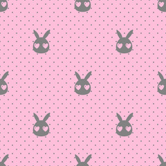 seamless pattern with cute rabbits
