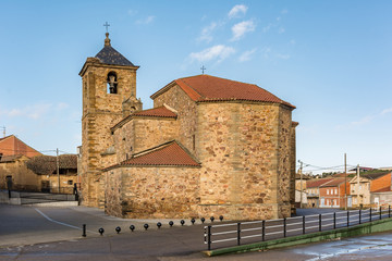 The church of San Vicente in Manganeses de la Polvorosa in Zamora, baroque church of the 18th...