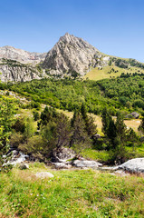 Fototapeta na wymiar River in the Benasque valley in the Pyrenees mountains